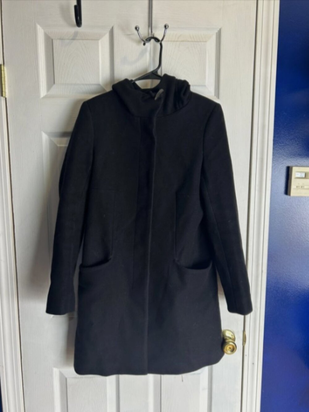 Aritzia T Babaton Womens Wool Cashmere Overcoat Extra Small Made In Canada Black